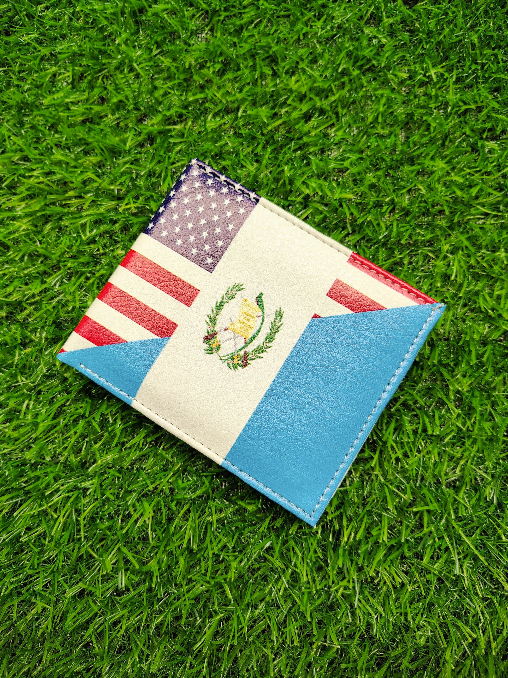 American & Guatemala Flag Print Bifold Wallet