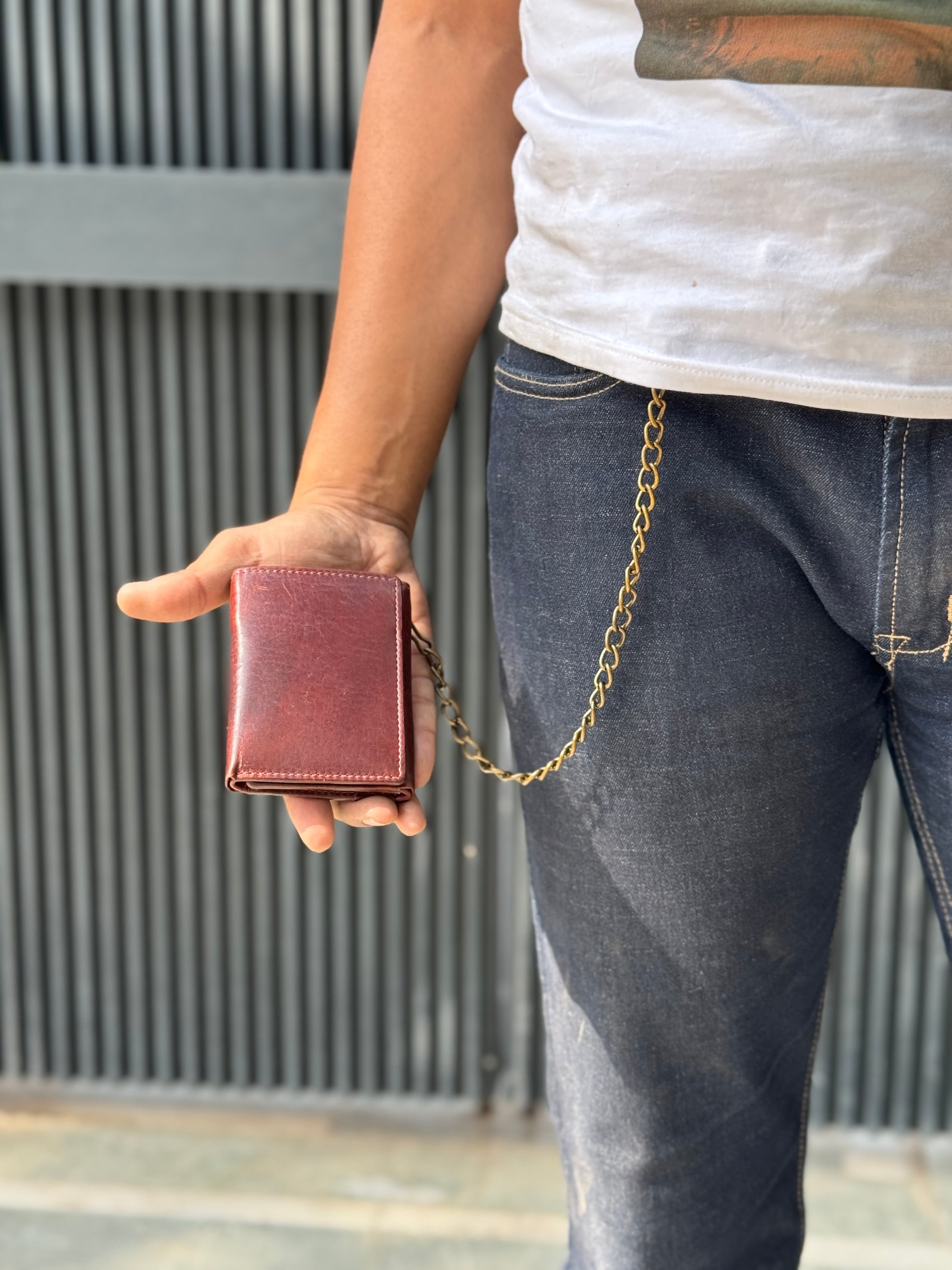 Trifold Biker Chain Vintage Hunter Wallet