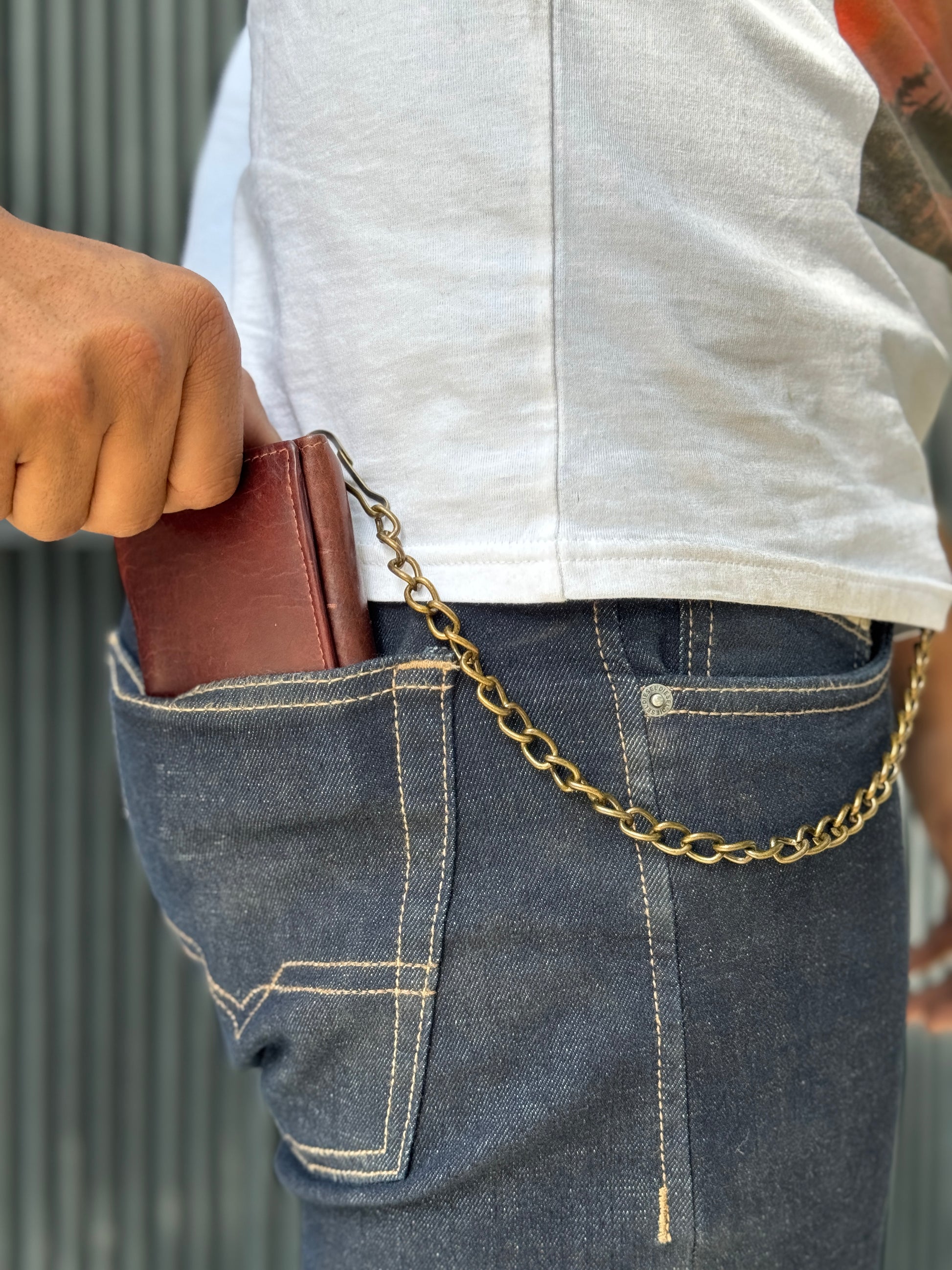 Trifold Biker Chain Vintage Hunter Wallet