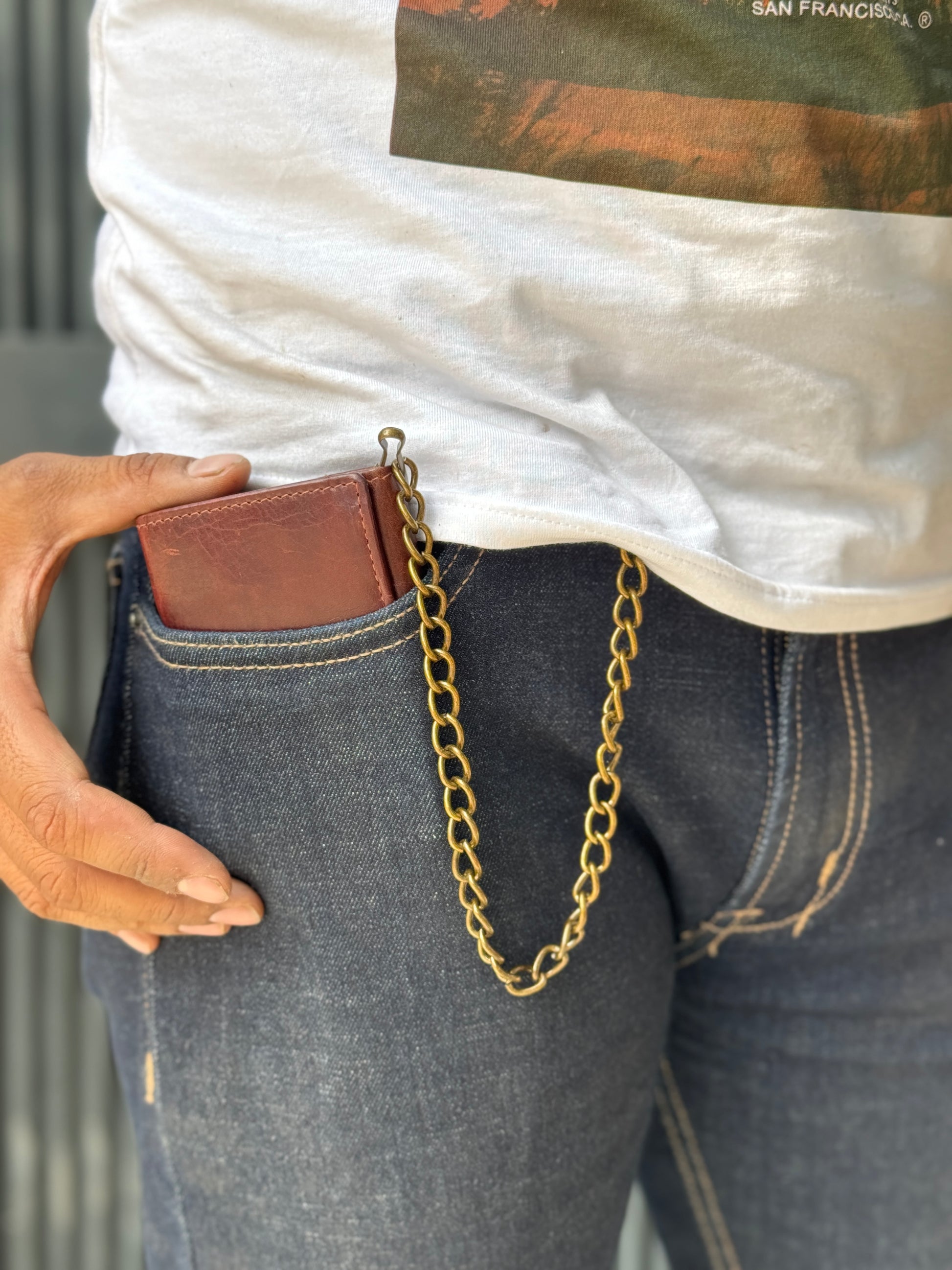 Trifold Biker Chain Vintage Hunter Wallet