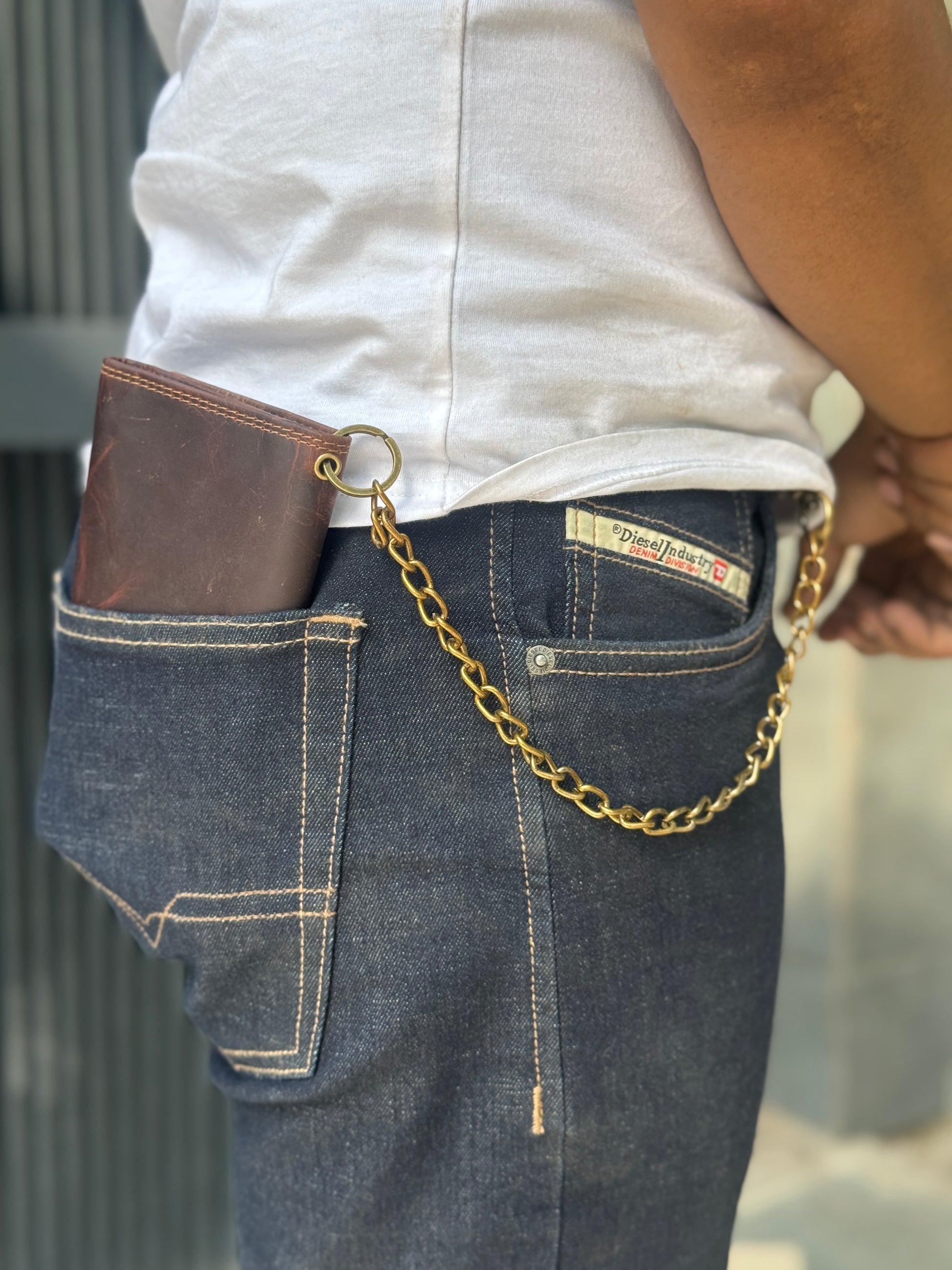 Vintage Hunter Leather Trifold Biker Wallet