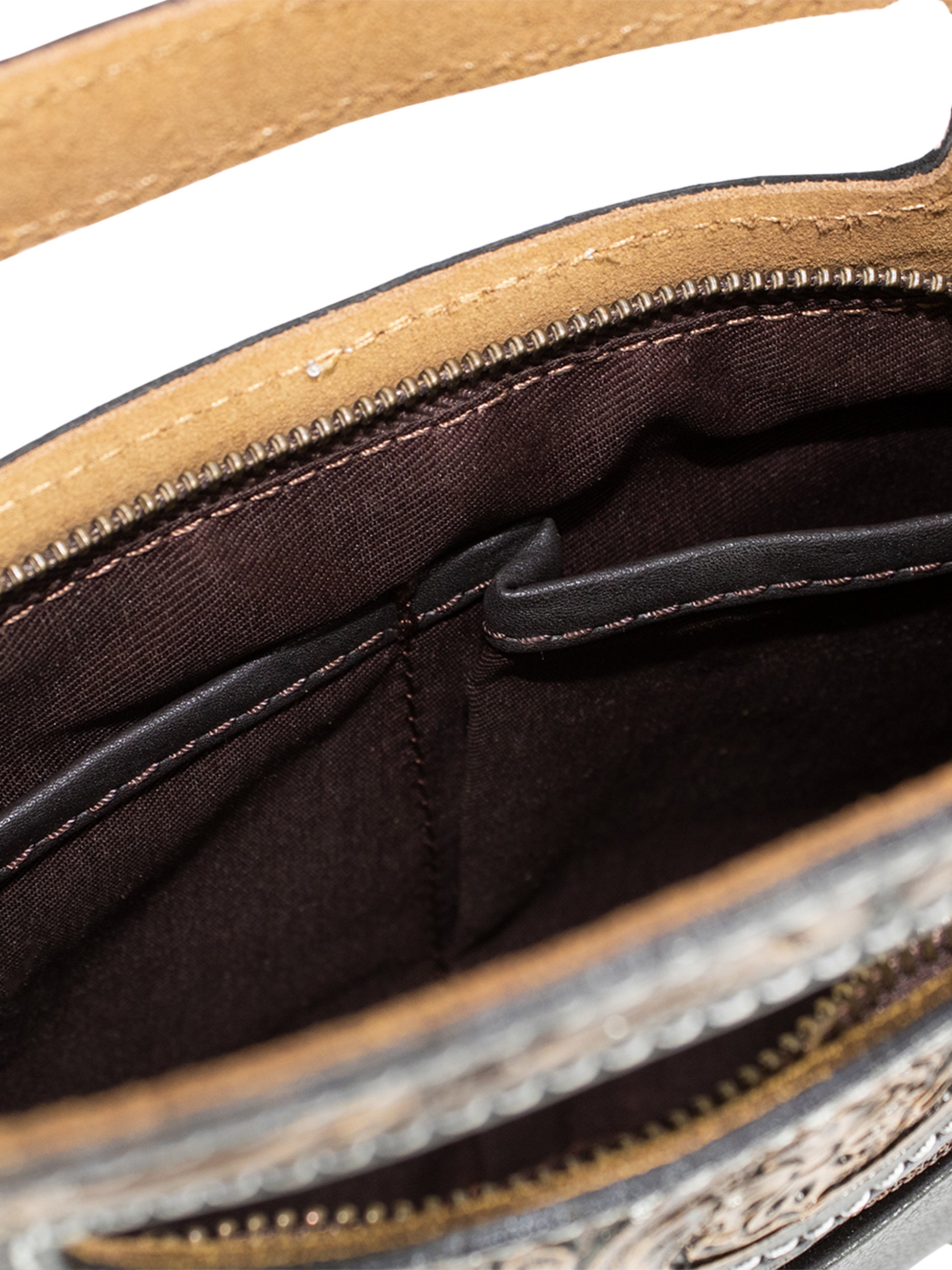 Western Classic Hand Tooled Shoulder Bag