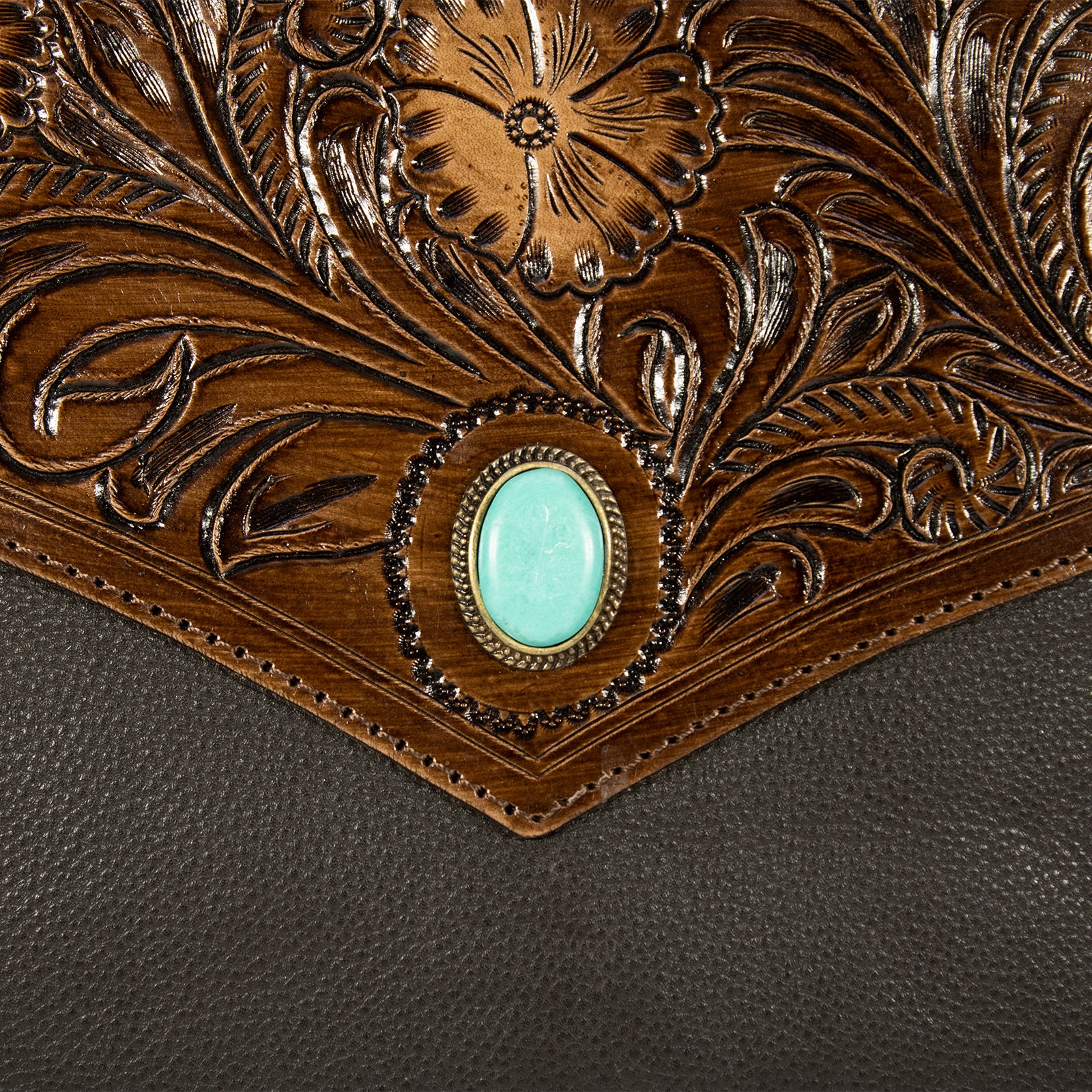 Classic Western Hand Tooled Shoulder Bag