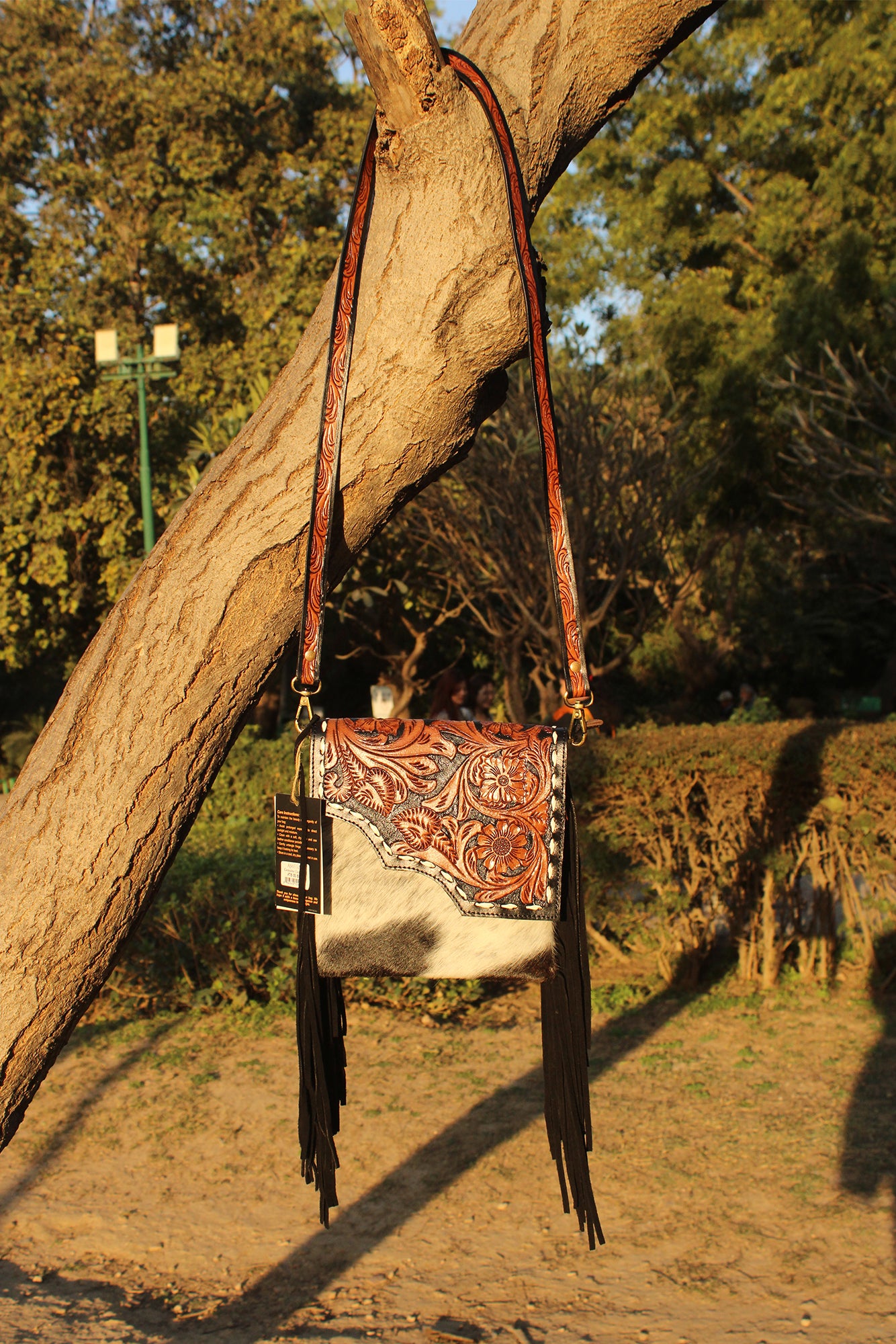 Hair-On Hand Tooled Shoulder Bags