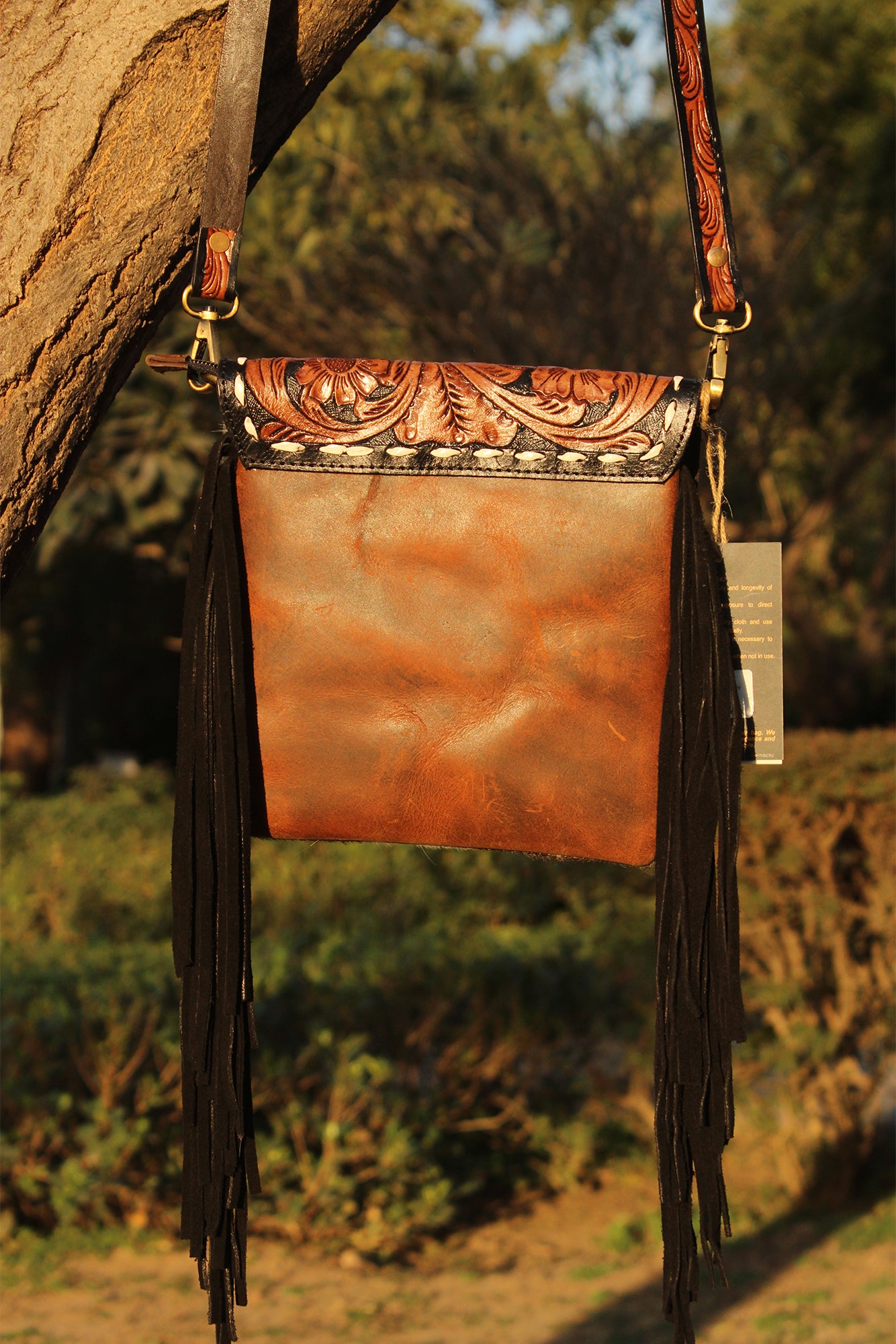 Hair-On Hand Tooled Shoulder Bags