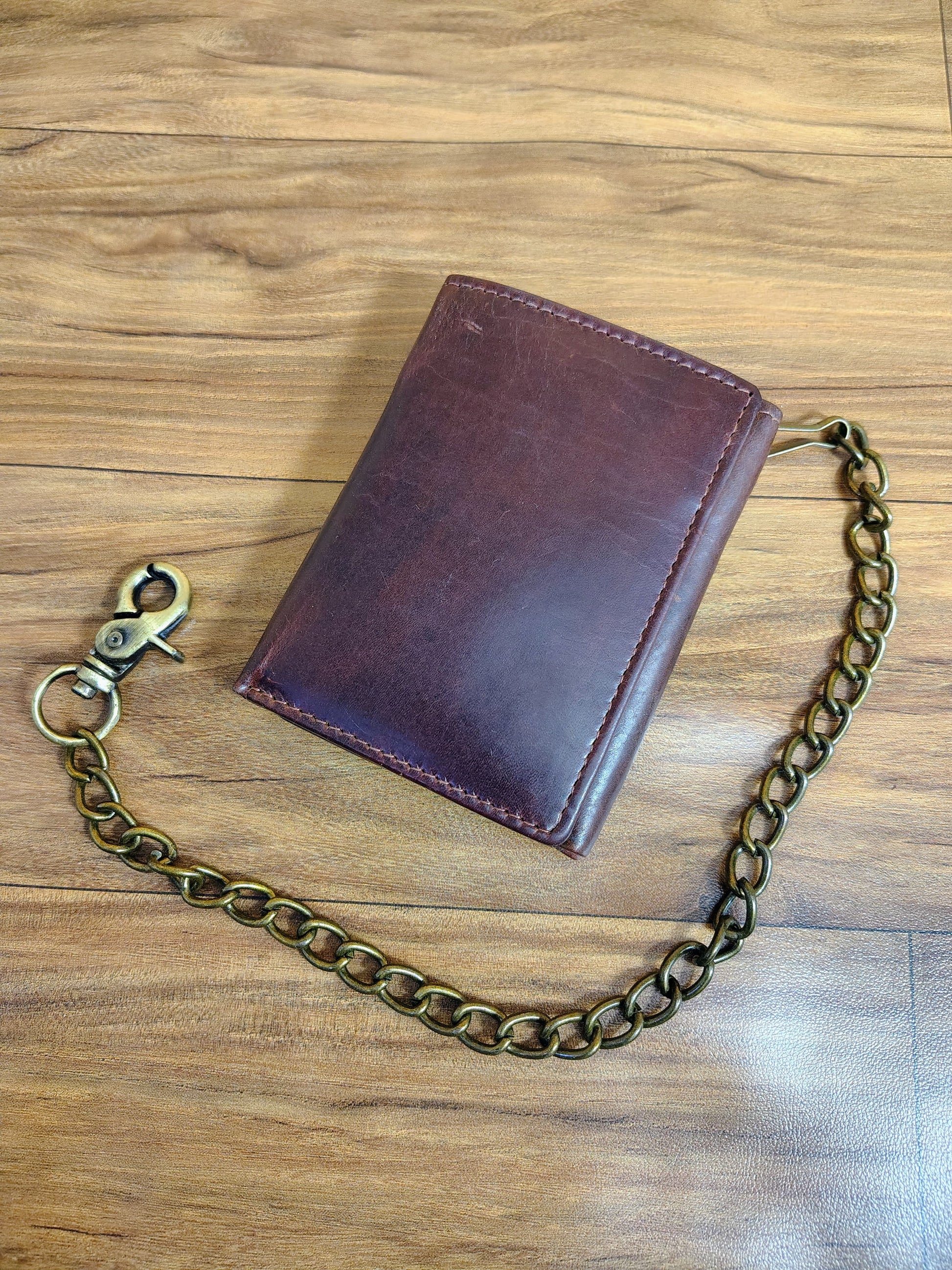 Trifold Biker Chain Vintage Hunter Wallet