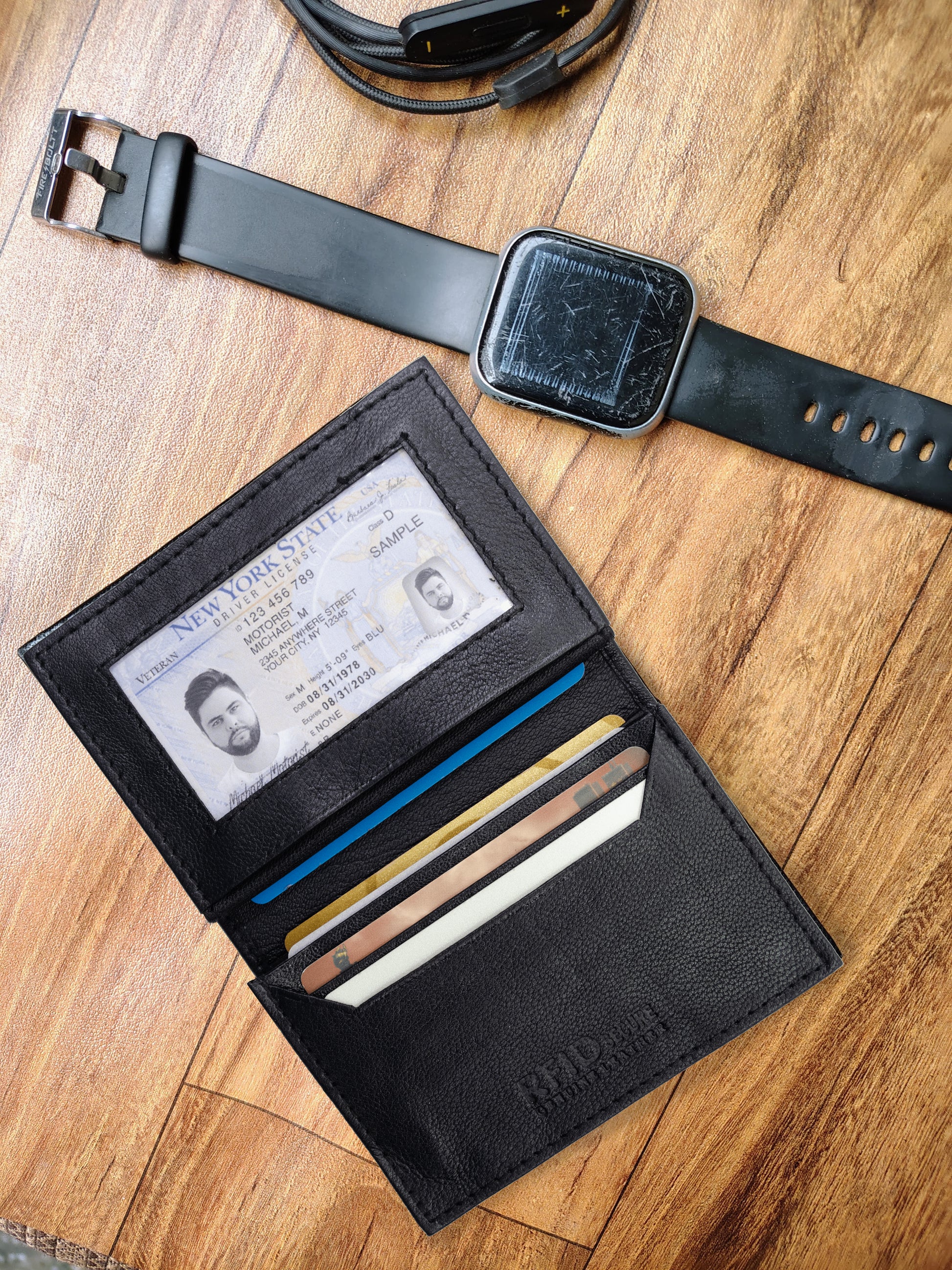 Card & ID Holder with Middle Flag