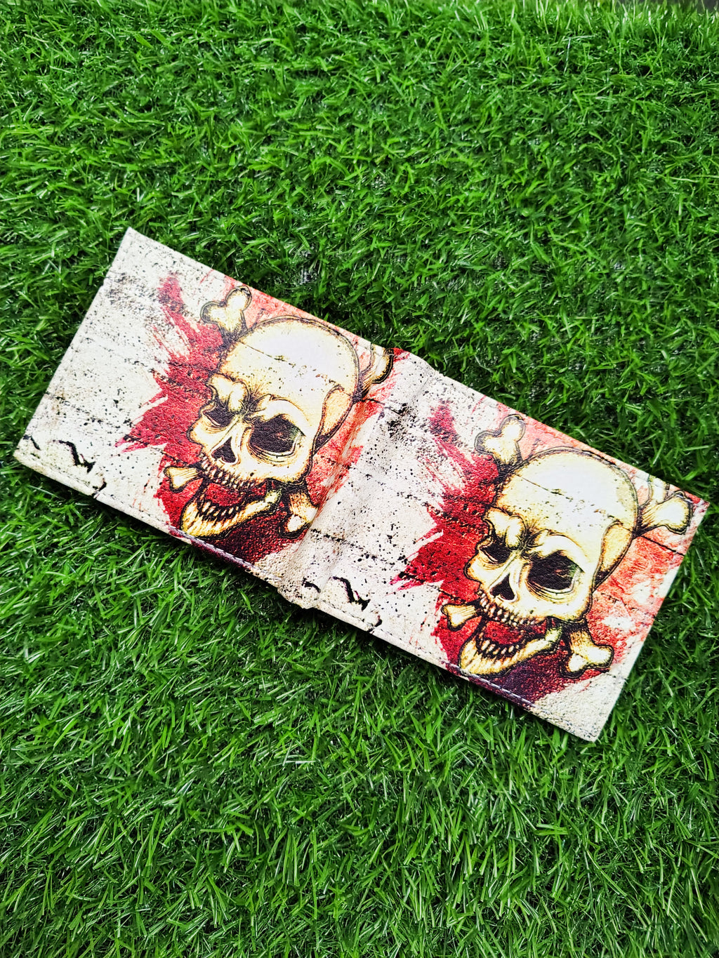 Evil Skull Print Bifold Wallet