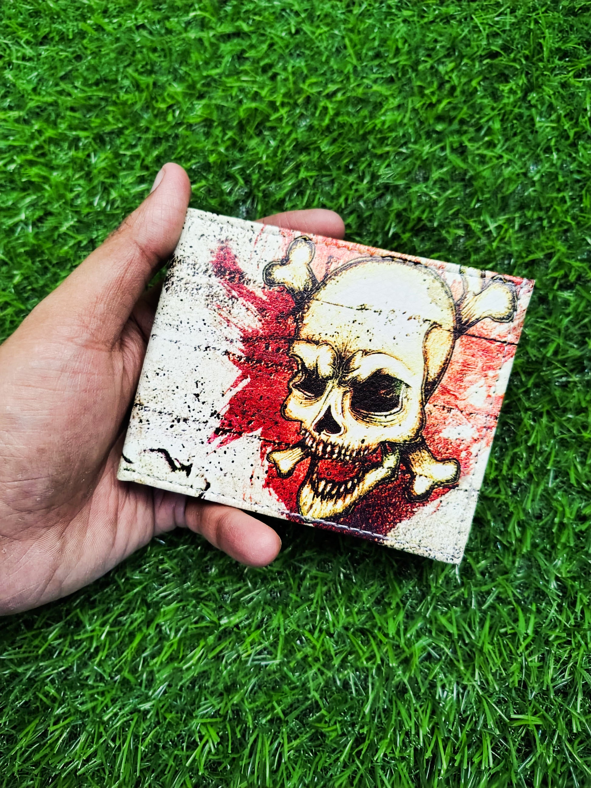 Evil Skull Print Bifold Wallet