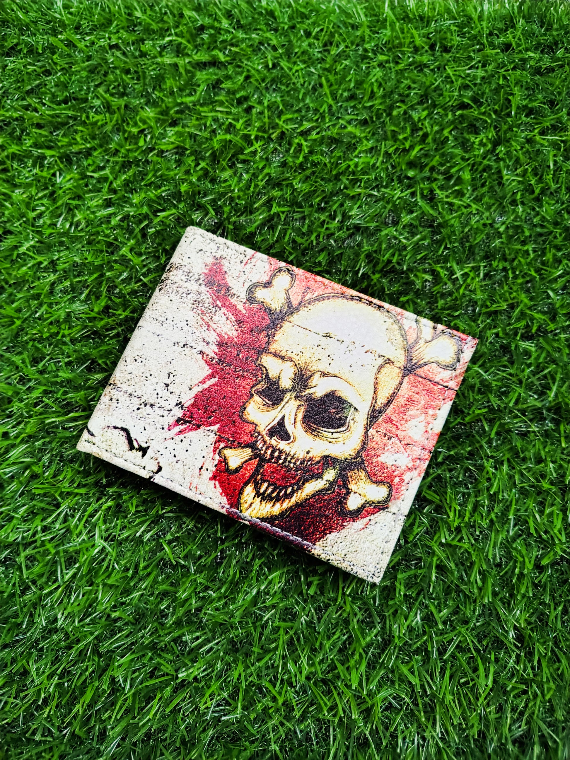 Evil Skull Print Bifold Wallet